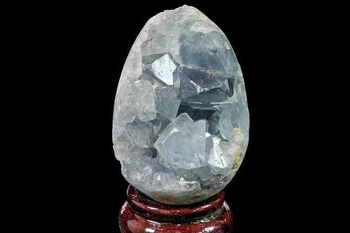 Crystal Filled Celestine (Celestite) Egg Geode - Madagascar #161203